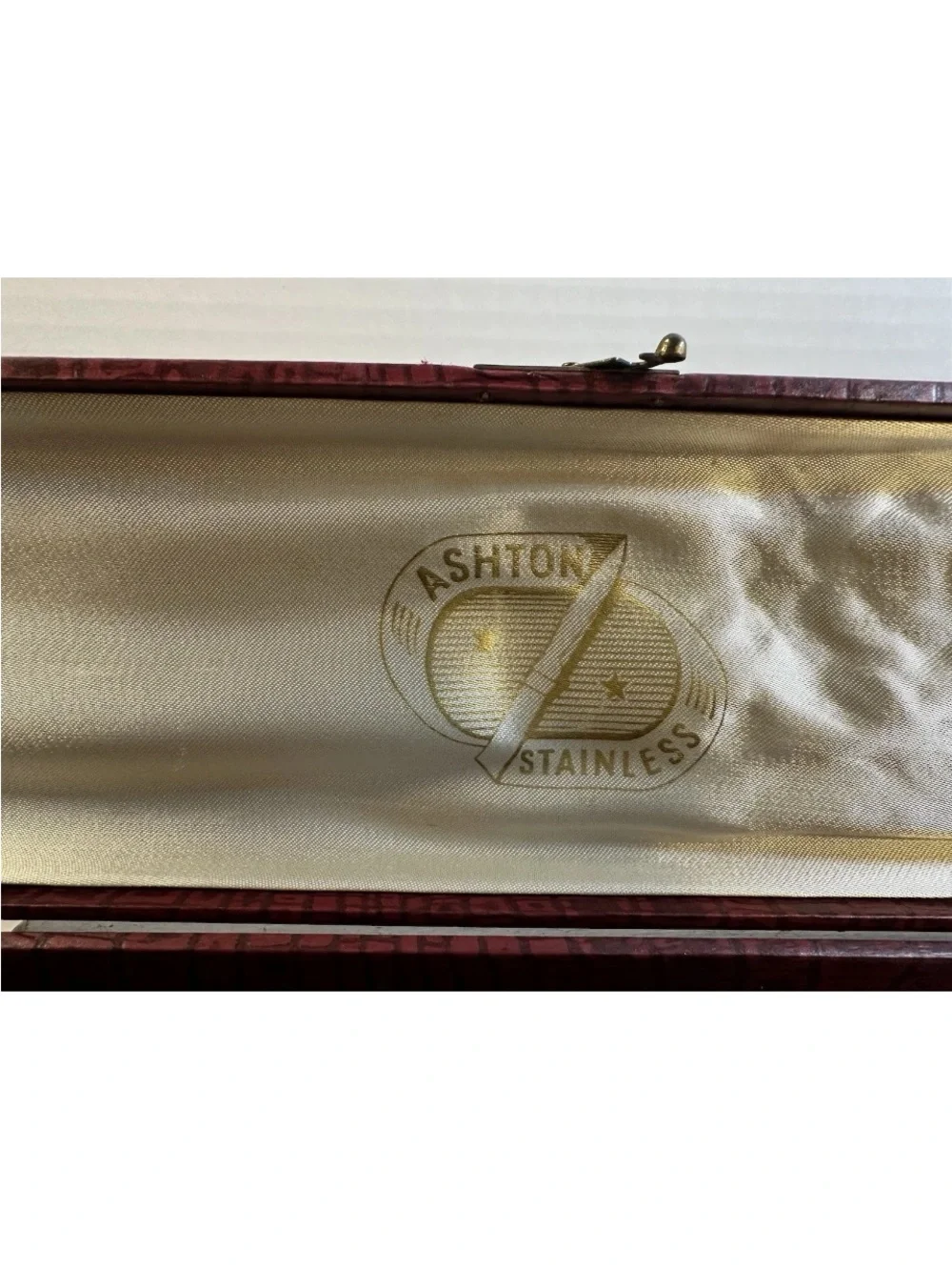 VINTAGE ASHTON STAINLESS SOLID CARVING SET IN ORIGINAL CASE MADE IN SWEDEN